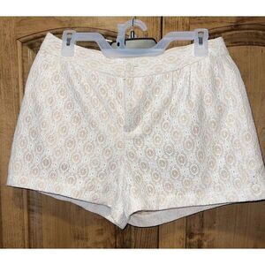 Women LC Lauren Conrad Crochet Lace Shorts Zip Fly‎ Fully Lined $50 Sz 8